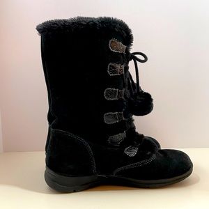 White mountain faux fur leather winter snow boots
